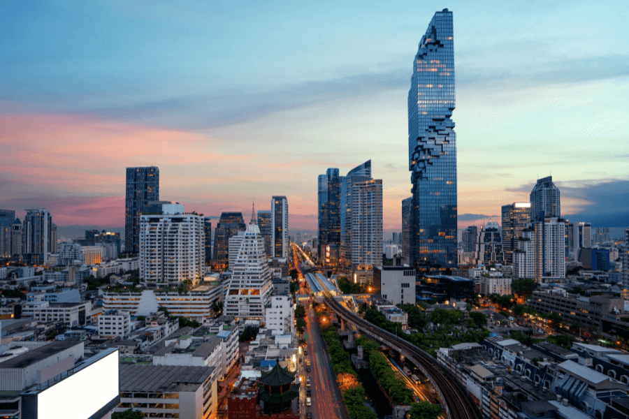 Bangkok skyline in Thailand