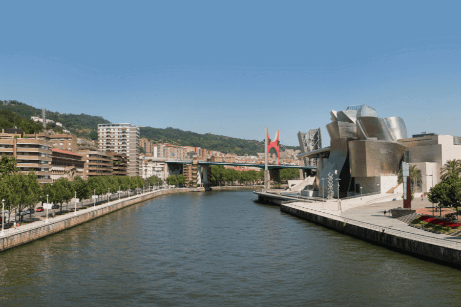 Guggenheim museum near the waterfront in Bilbao