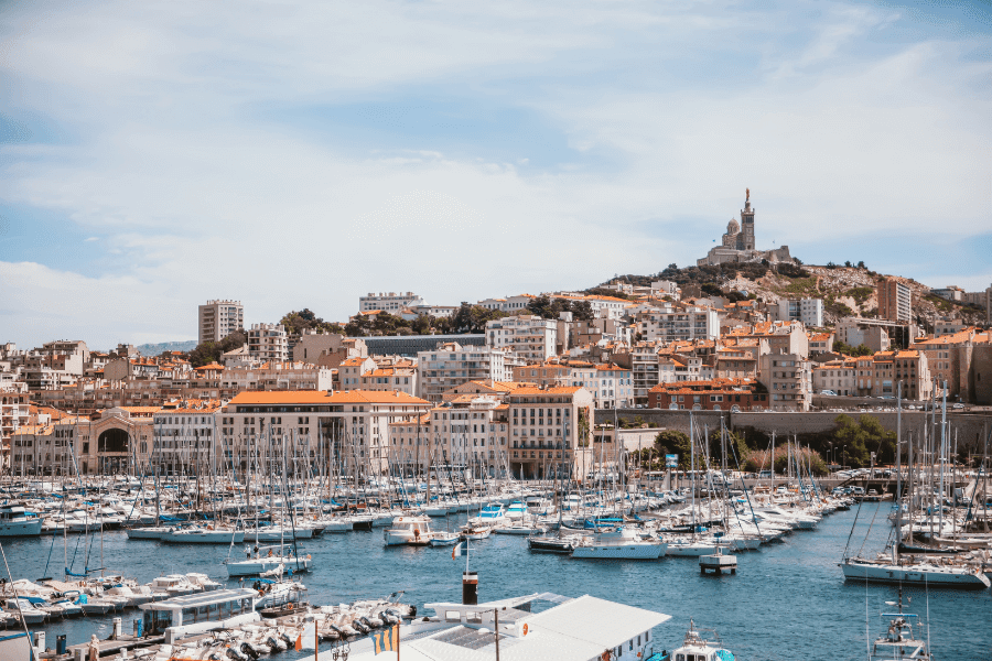 Marseille harbor in France