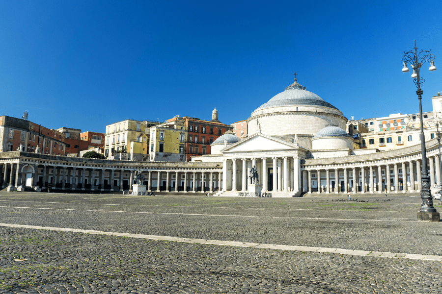 Piazza del Plebiscito square in Naples,Italy