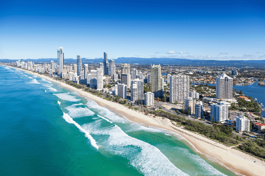 View of the Gold Coast in Queensland Australia