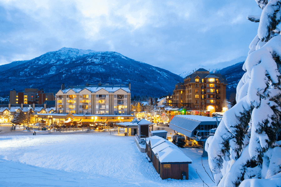 Whistler village in winter