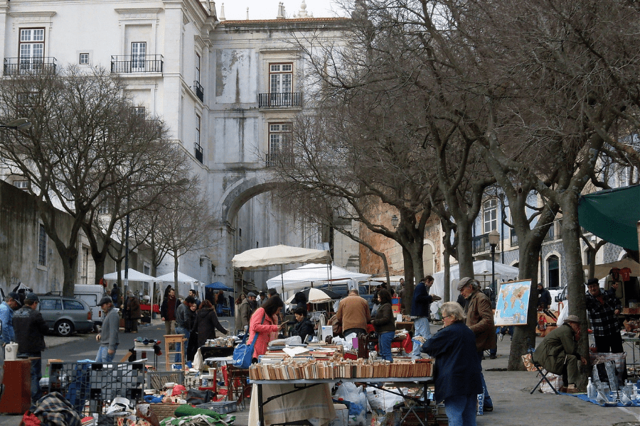Feira da Ladra flea market in Lisbon
