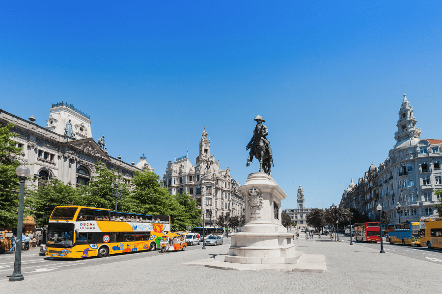 Praça da Liberdade Square In Porto