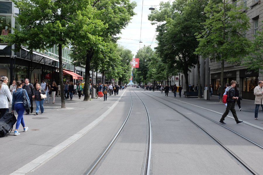 Bahnhofstrasse shopping street in Zurich