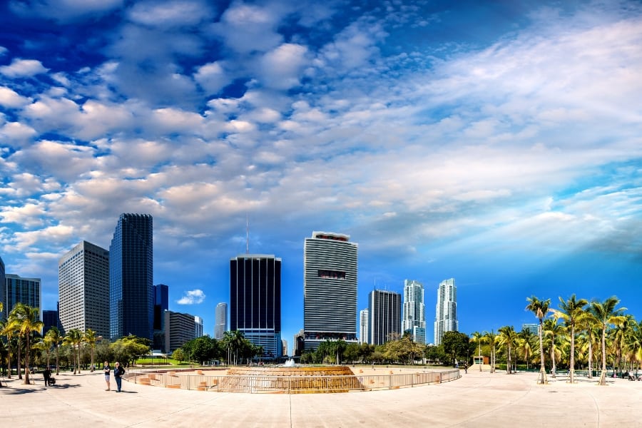 Bayfront Park in the city of Miami