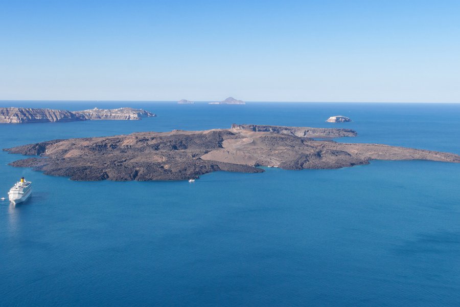 Nea Kameni island in the Aegean Sea