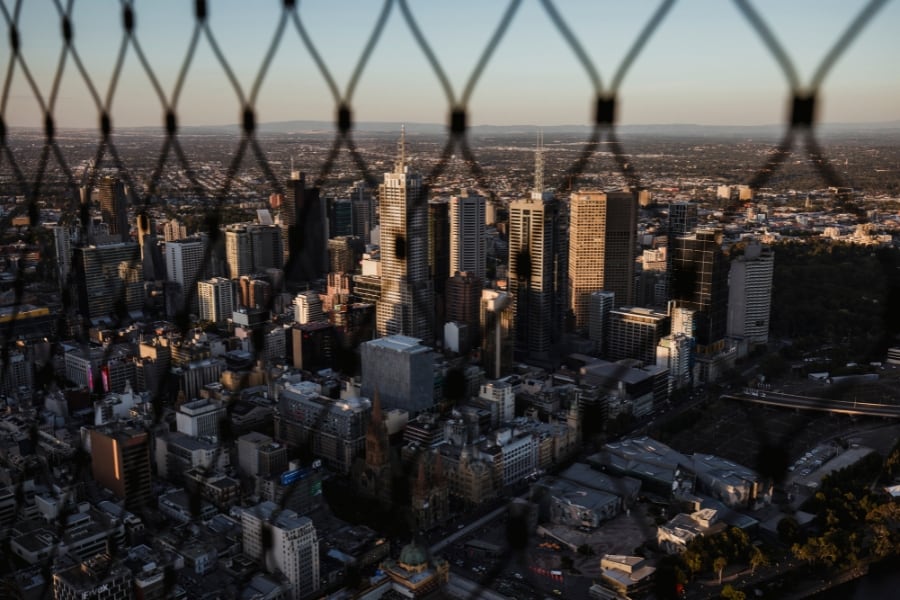 View from the Eureka Skydeck in Melbourne