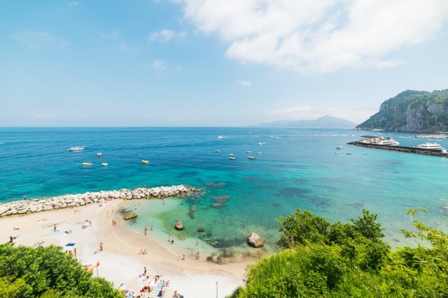 Spiaggia Marina Grande beach in Capri