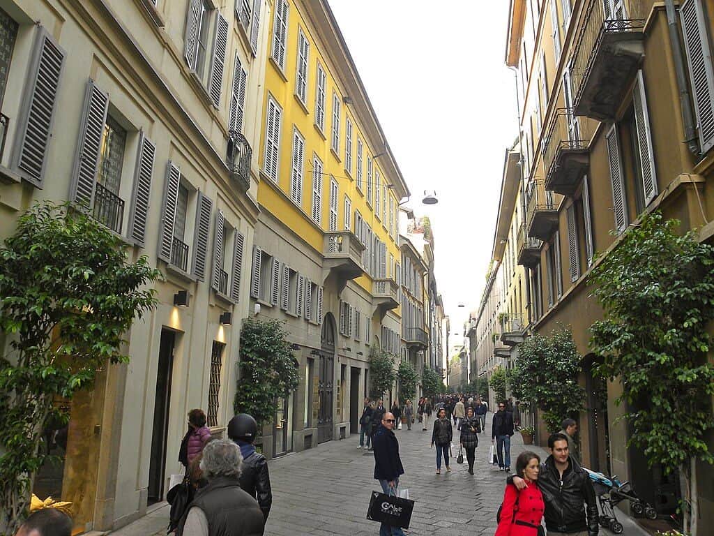 Via Della Spiga shopping street in Milan