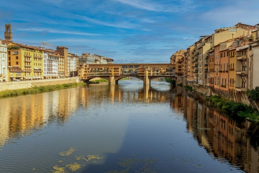 view of the canal in Florence,Italy