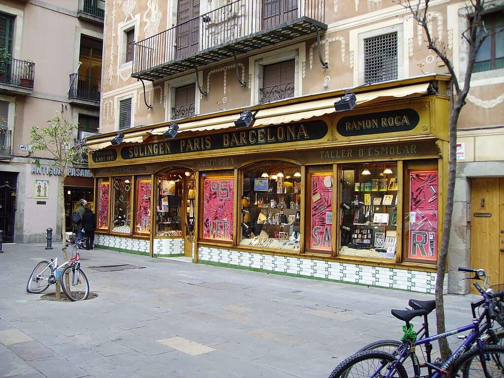 Gothic Quarter - shopping area in Barcelona