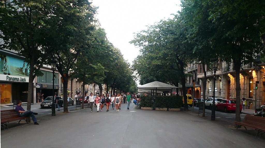 La Rambla shopping street in Barcelona