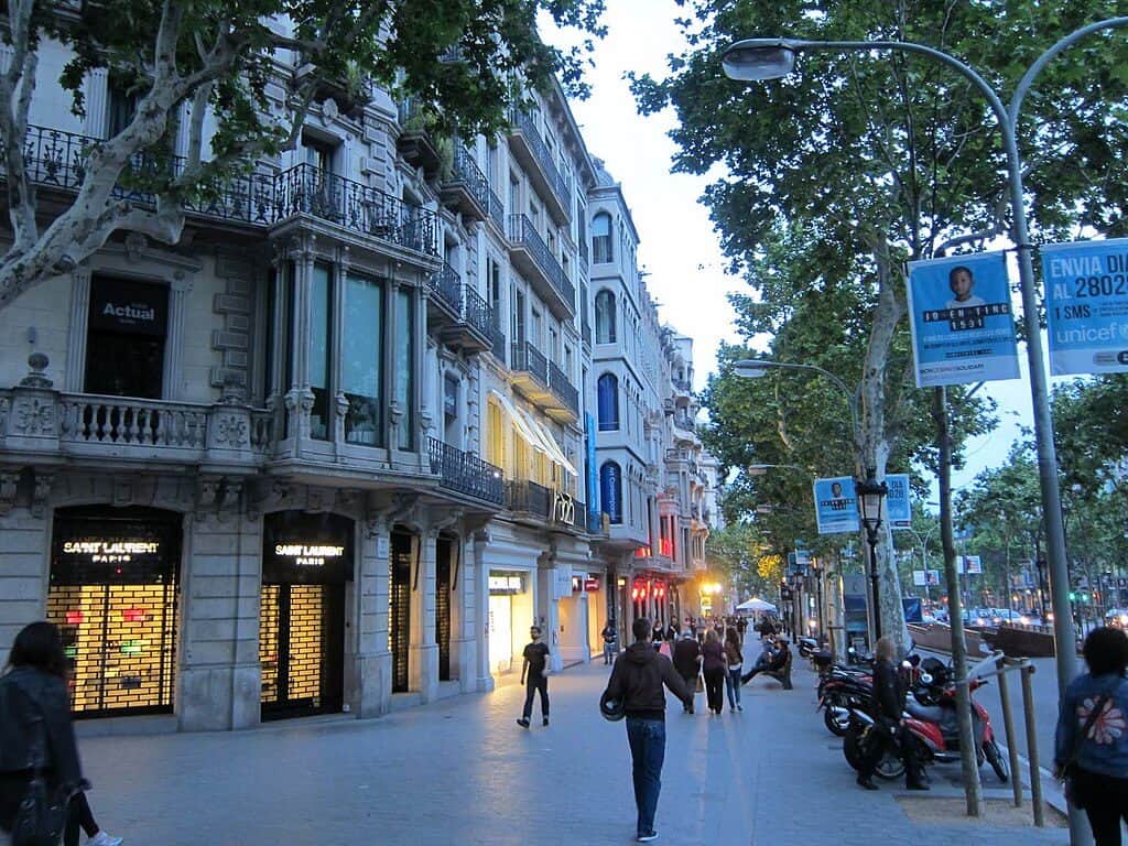 Passeig de Gràcia– shopping street in Barcelona