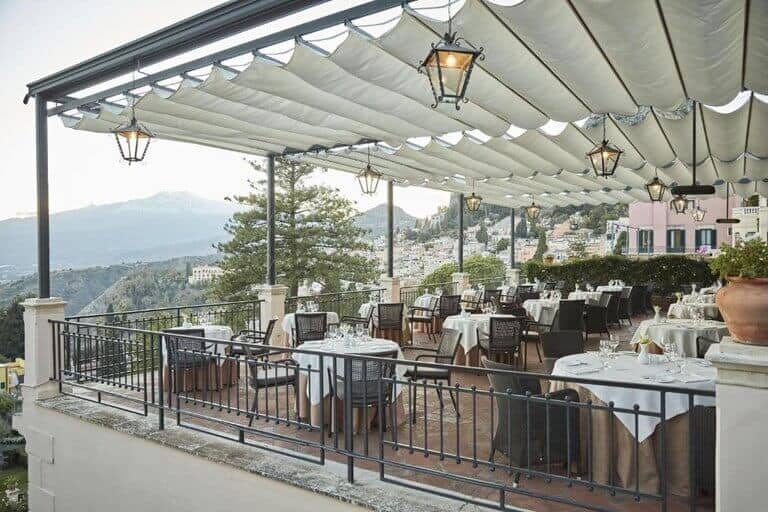 Grand Hotel Timeo restaurant terrace