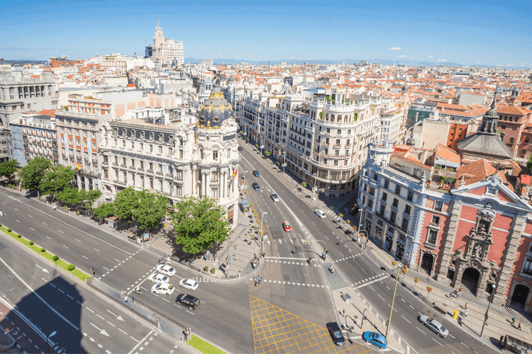 Gran Via Street in Madrid